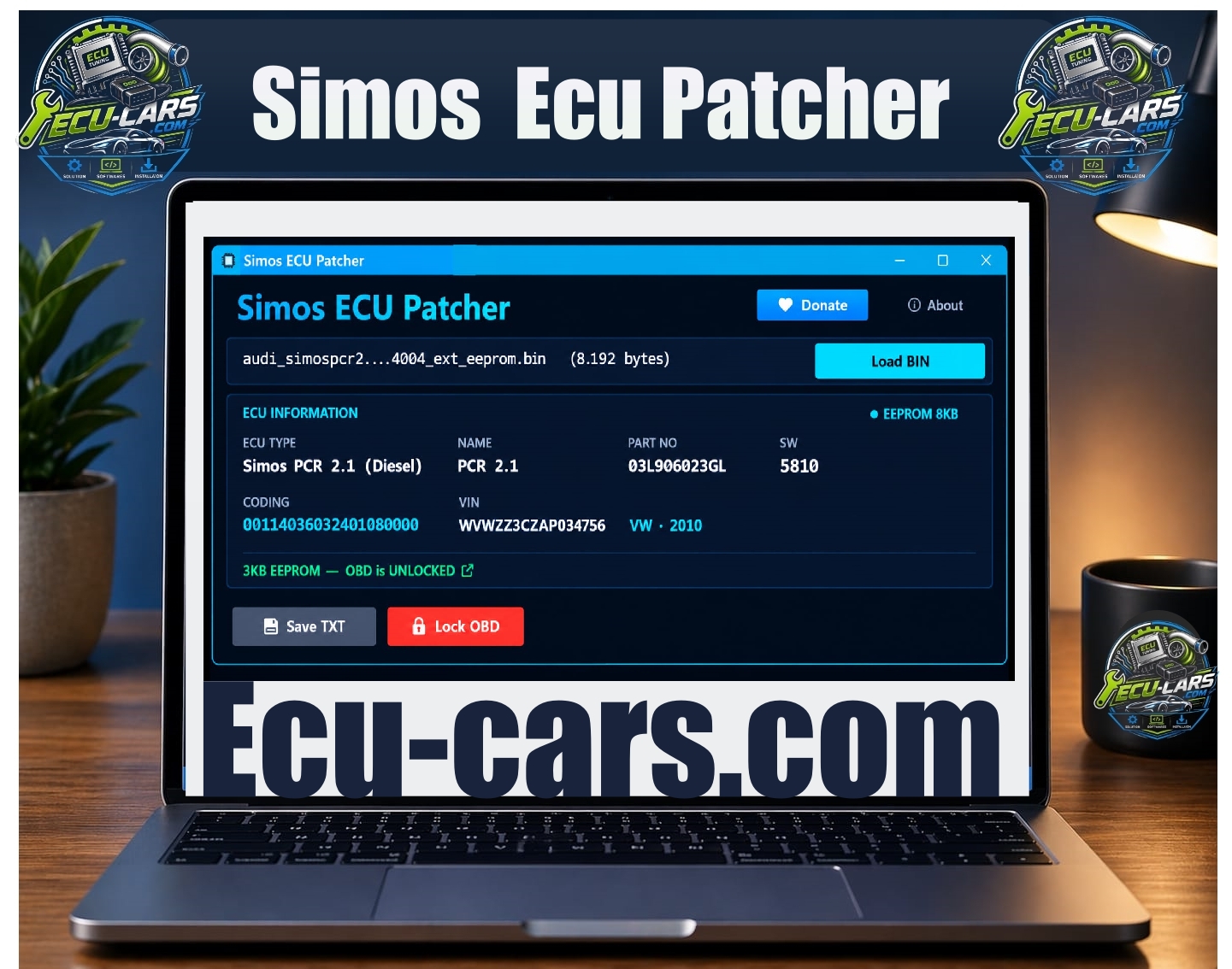 Simos ECU Patcher for PCR2.1, Simos 10 and Simos 11 Immo Off